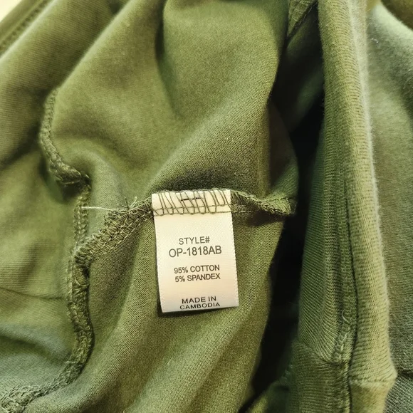 Zenana Outfitters Amy Green Cotton Wide Waistband Moto Leggings - Picture 9 of 11